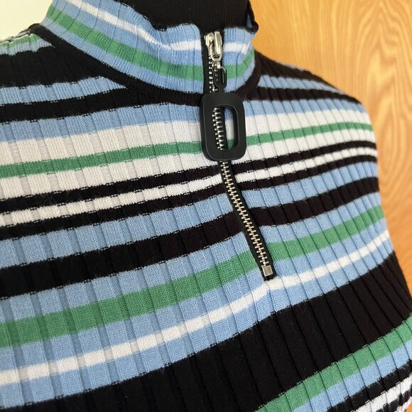 Knit Striped Long Sleeve Sweater Top Size L - Picture 2 of 4